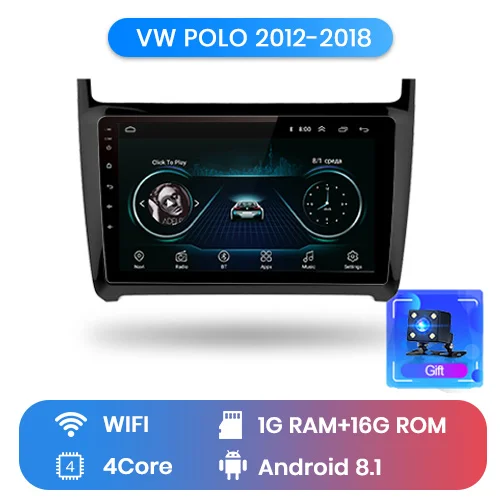 Junsun 2G+ 32G Android 9,0 для Volkswagen POLO 2012- автомобильный Радио Мультимедиа Видео плеер gps RDS 2 din dvd - Цвет: 1-16GB for wifi