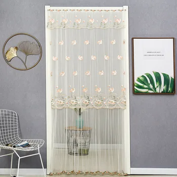 

Single And Double Layer Summer Lace Yarn Mosquito Proof Partition Curtain, No Hole, Perforated Magic Stick Bedroom Door Curtain