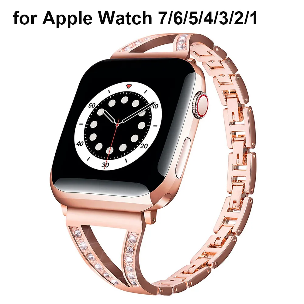 Silver Apple Watch Rose Gold Band  Apple Watch Band Women Silver - Women  Band Apple - Aliexpress