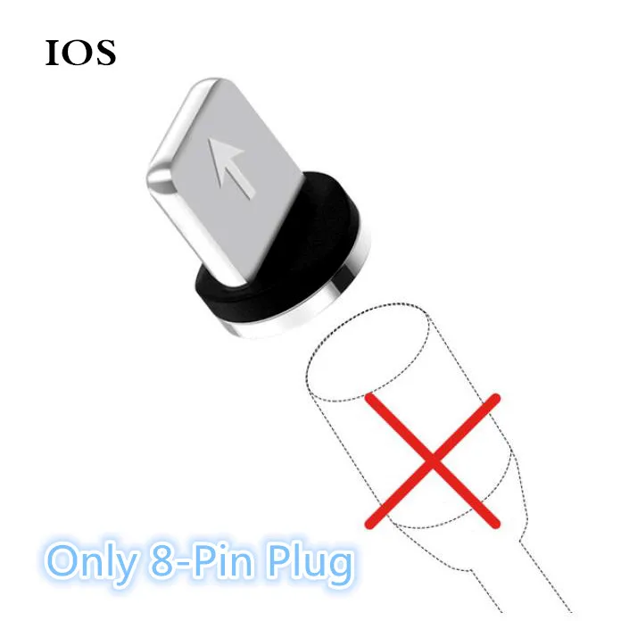 Магнитный Micro USB кабель для iPhone 6 7 X samsung s8 Xiaomi провод для быстрого заряда шнур магнит Зарядное устройство usb type C кабель для мобильного телефона - Тип штекера: for iPhone plug only