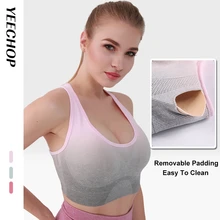 Yeechep бесшовный бюстгальтер для йоги, мягкий, ударопрочный, бесшовный, спортивный бюстгальтер для женщин, для тренажерного зала, пуш-ап, сексуальный, для тренировок, фитнеса, тренировок, Топ