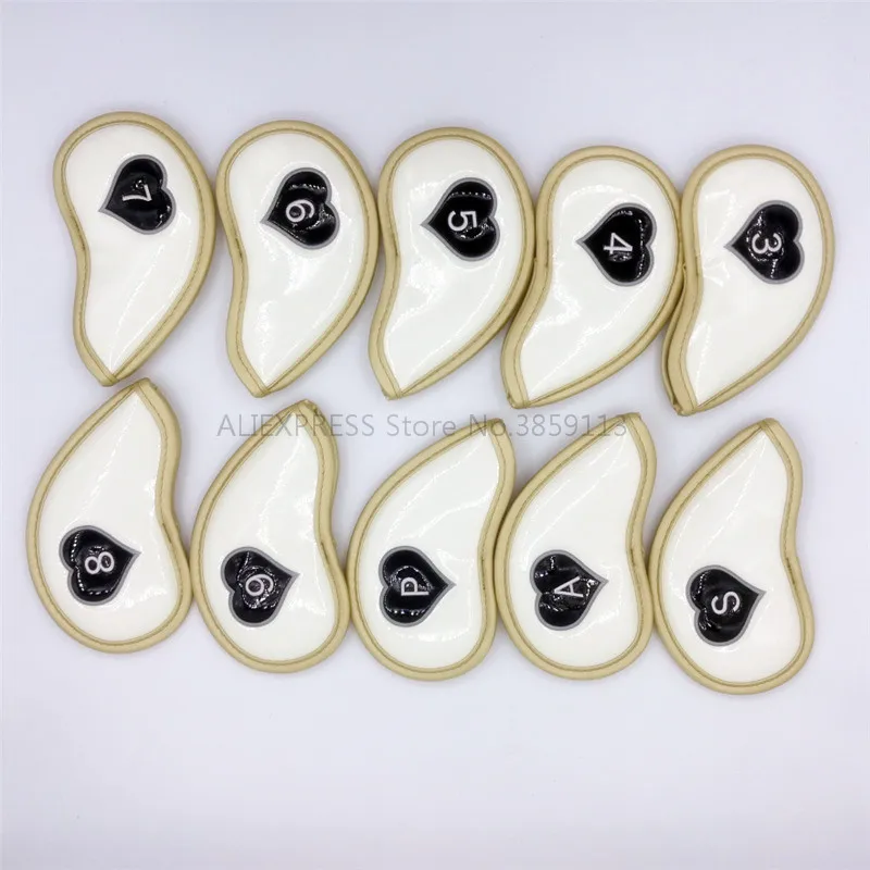 

10Pcs/Lot Golf Irons Head Cover #3-9PAS Bright PU Golf Iron Set Headcovers For Men Women Free Shipping