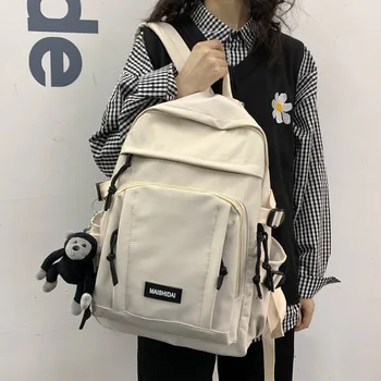 

2020 Backpack Women Canvas Simple Casual New Fashion Women Shoulder Bag Solid Color School Bag For Teenage Girl Travel Backpacks