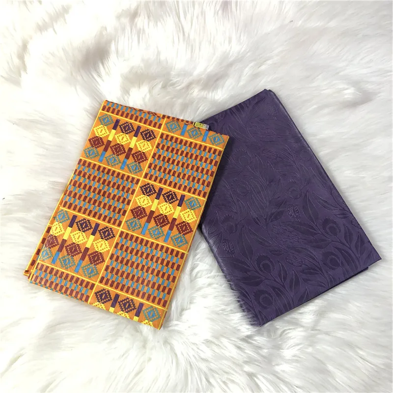 Желтый полиэстер воск Chitenge Ghana Ankara Kente ткань Африканская Kitenge печать для ткани в 2 +