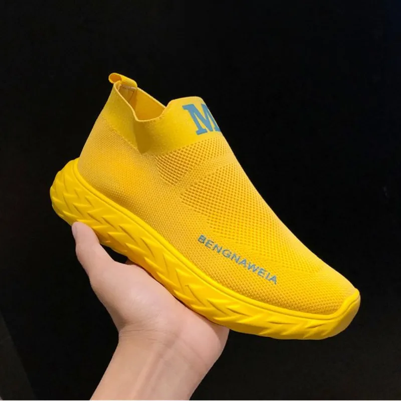 Женские кроссовки на толстой платформе; цвет желтый, белый; женская обувь из вулканизированной кожи; Женская Повседневная модная обувь на платформе; AF-13 - Цвет: Цвет: желтый