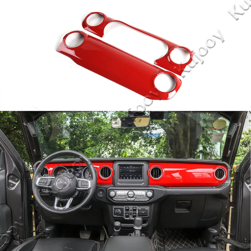 Накладки для салона Jeep Wrangler JL Up центральная консоль декоративная панель Декор покрытие для автомобиля красный