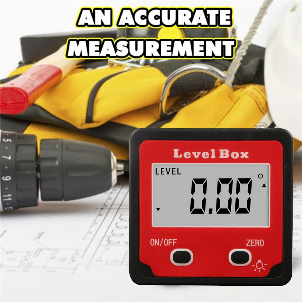 Details about   Inclinometer Level Box Protractor Angle Finder Bevel Gauge Magnet Digital 4*90° 