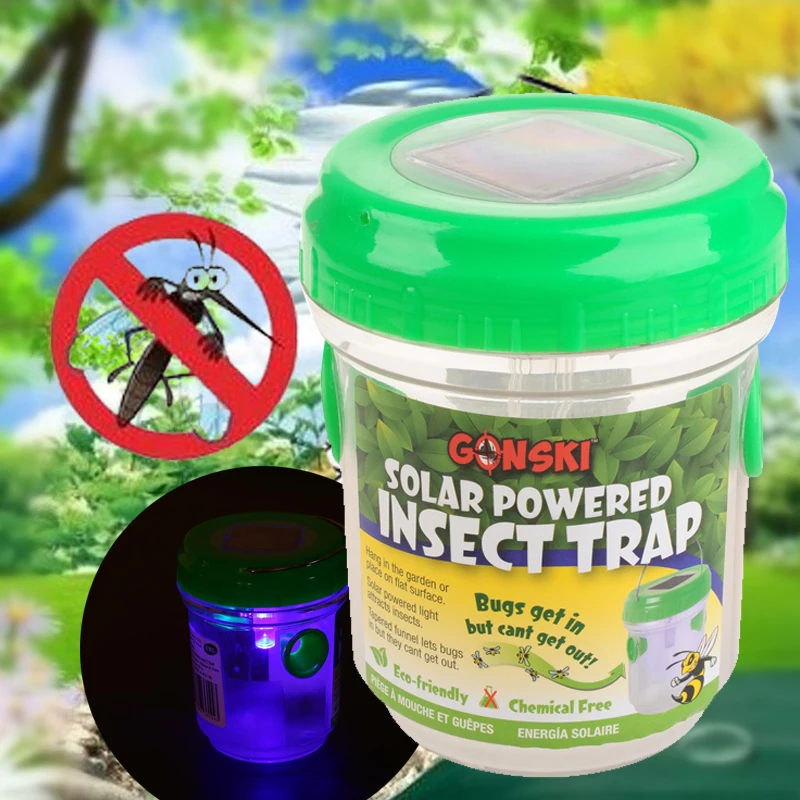 Солнечная противомоскитная лампа ловушка для комаров на солнечной батарее Солнечный репеллент от вредителей постоянного тока 3,2 в ручка без использования для людей Открытый Zapper