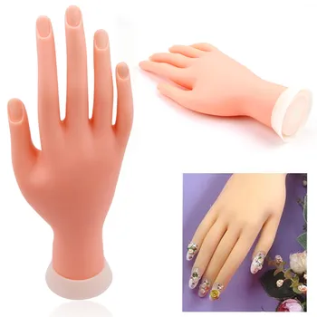 

1pc New Practice False Hand Flexible Holder Adjustable Nail Trainer DIY Nail Art Movable Silicone Manicure Tool For Training