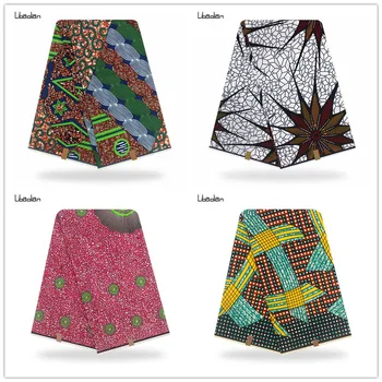 

African Wax Prints Cotton Fabric Fashionable Printed wax cloth African Wax Pagne Africain Style 6yards/pcs F28-2