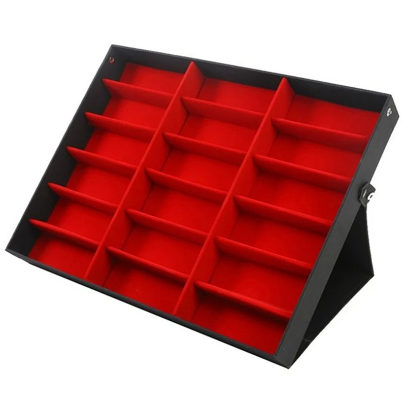 Red Black 18 сетки солнцезащитные очки коробка для хранения Органайзер очки дисплей чехол подставка держатель очки коробка солнцезащитные очки Чехол - Цвет: Red Black