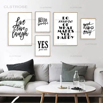 

Black And White Quotes Canvas Painting Abstract Pictures Posters And Prints Living Room Poster Quote Wall Prints Decor Unframed