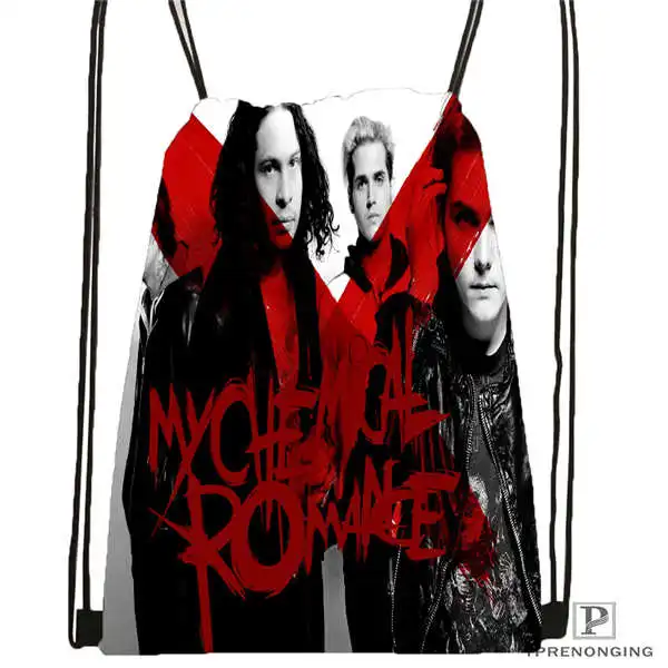 Drawstring Backpack Custom my-chemical-romance походная сумка на шнурке милый рюкзак для детей(черная спинка) 31x40 см#2018611-2 - Цвет: Drawstring Backpack