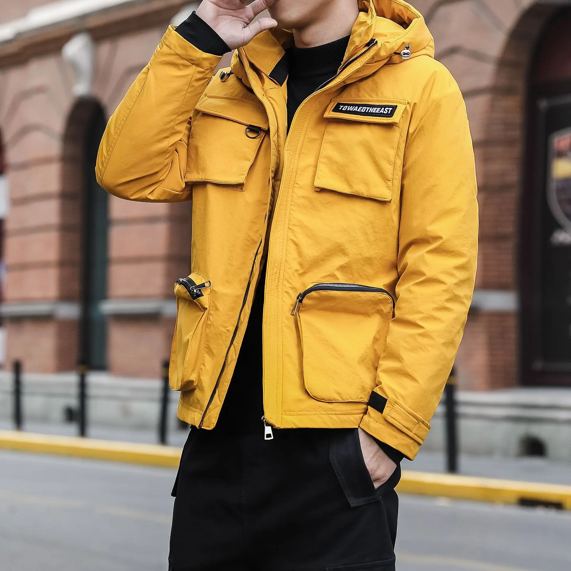 

2019 New Men Jacket Winter Warm Thick Casual Fashion Parkas Hooded Jacket Windbreaker Fashion Overcoat Streetwear Hip Hop Coats