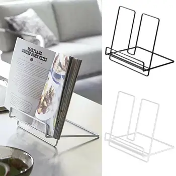 

Portable Bookcase Desktop Shelf For Tablet PC Books Desk Bookshelf Storage Organizer Iron Solid Color Rack For Office And Home