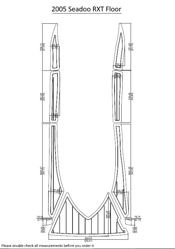 

2005 Seadoo RXT Floor Swim Platform Pad Boat EVA Teak Decking 1/4" 6mm