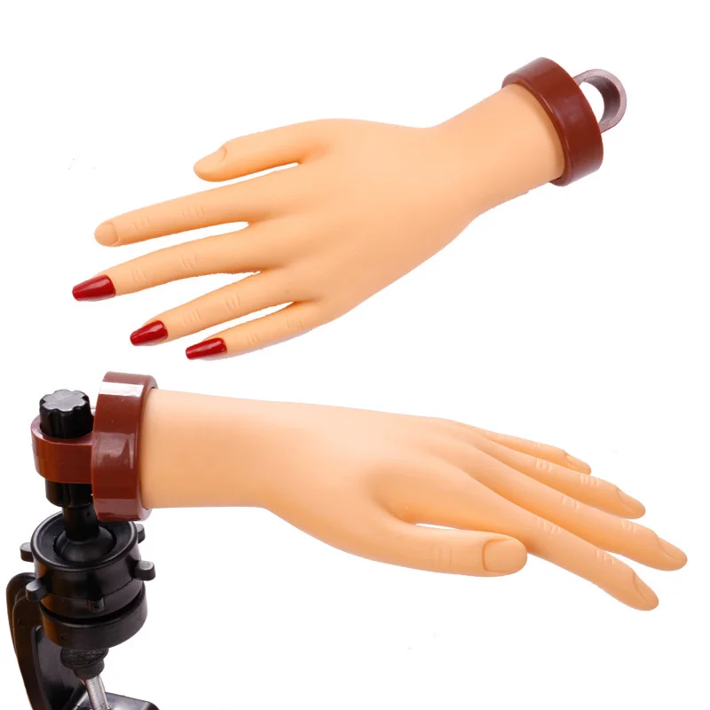 

Manicure Nail practice hand model prosthetic hand simulation soft hand with fixed desktop bracket display