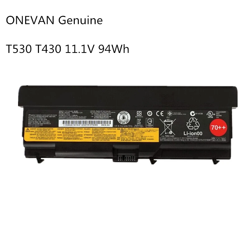 ONEVAN натуральная 94Wh ноутбук Батарея для lenovo ThinkPad T430 T430I L430 SL430 SL530 T530 T530I L530 W530 45N1011 45N1010 9 ячеек