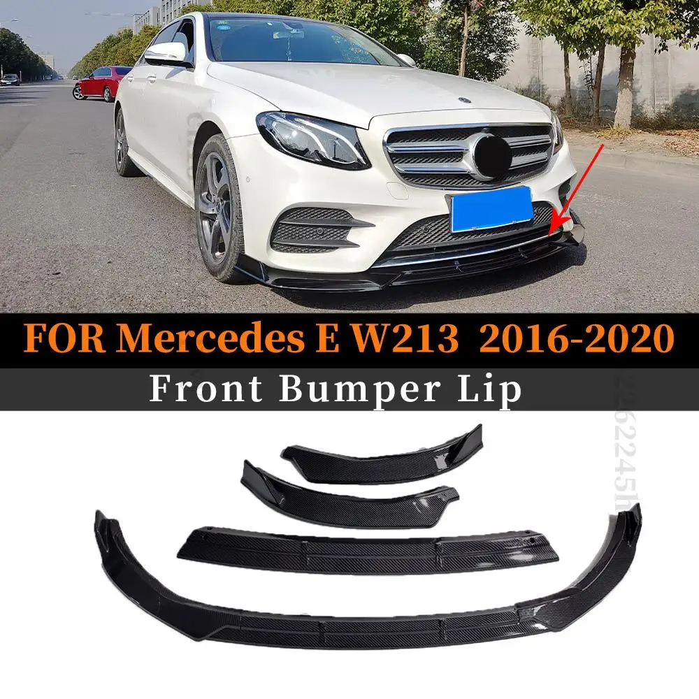 

Front Bumper Lip Chin Spoiler Deflector Protector Exterior Part Tuning Cover For Mercedes Benz E W213 2016 2017 2018 2019 2020