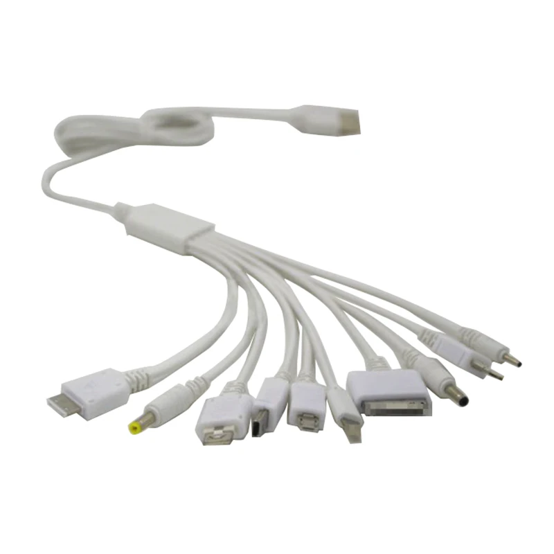 10 в 1 штырькового шнура Зарядное устройство USB адаптер кабель данных для