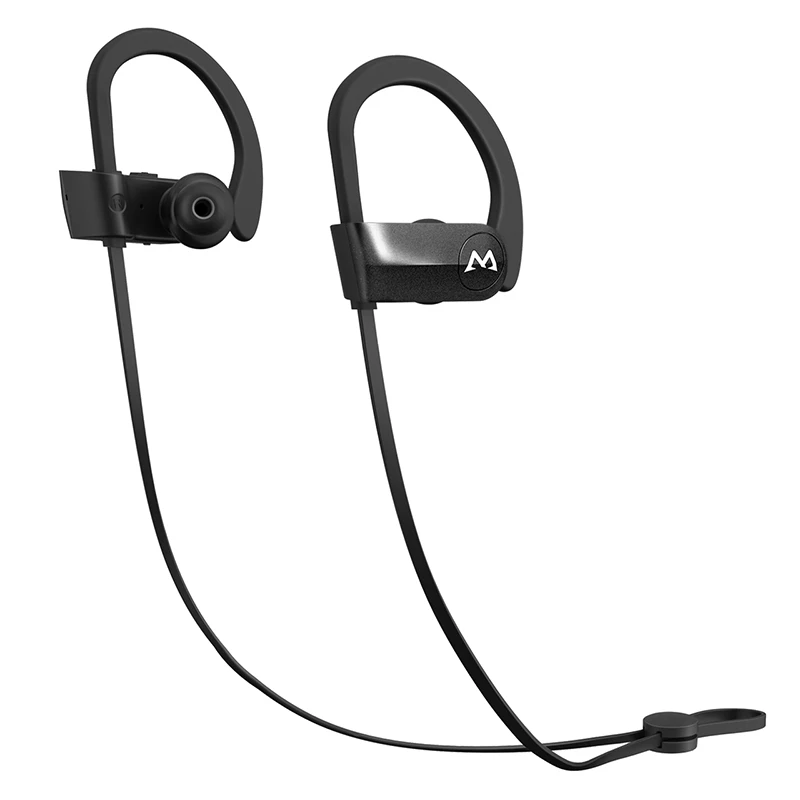 Mpow D7 Bluetooth наушники IPX7 Водонепроницаемый спортивные наушники HD стерео звук наушники с микрофоном для iPhone XS/X/8/7/6 с чехлом - Цвет: Black