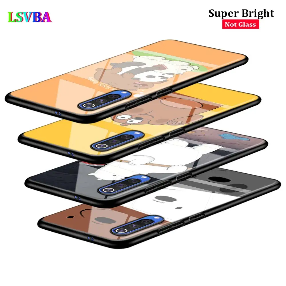 

Black Cover Cute Bare Bears for Samsung Galaxy A80 A70 A60 A50 A40 A30 A20E A20Core A10 Super Bright Glossy Phone Case