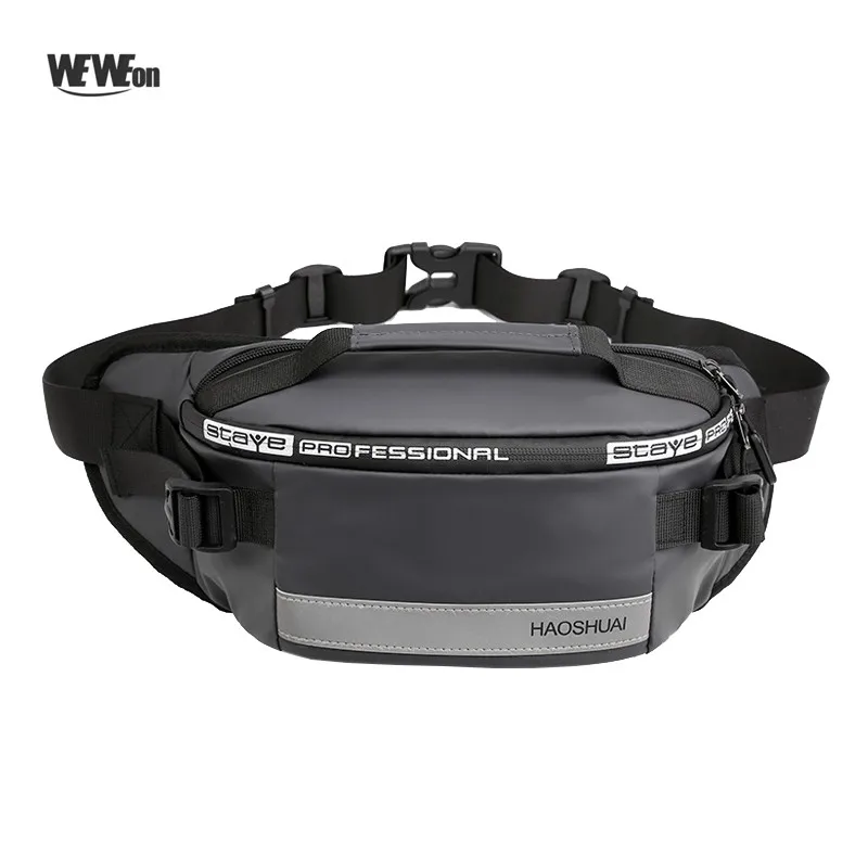 

Men Waterproof Nylon Running Waist Bag Travel Fanny Pack Reflective Banana Belt Casual Travel Crossbody 4 Colors Chest Bag