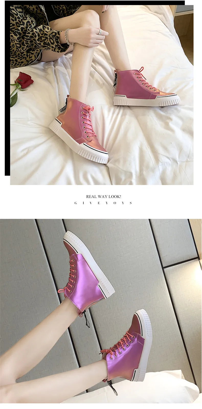 CAGILKZEL 2019 Winter Shoes Woman Boots Warm Fur Plush Sneakers Women Ankle Pink Boots Women Lace-up Ladies Shoes (11)