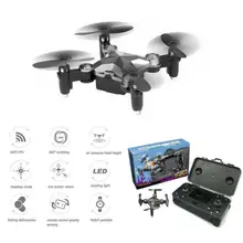 Управление приложением складной мини Дрон RC Квадрокоптер wifi FPV с 480P HD камерой живое видео Карманный Дрон один ключ возвращенный с сумкой