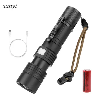 

2019New P50 LED High Quality Zoomable Aluminum Alloy LED Torch Flash Light Lamp 7000mAh 26650 Battery USB Charging Flashlight