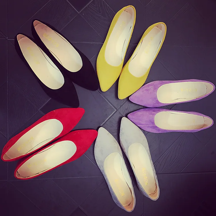 

2016 Spring Korean-style New Products Versatile Shoes Flat Top Shoes Pointed-Toe Solid Color Low-Cut WOMEN'S Flat-heeled Shoes S