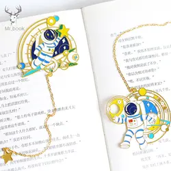 Креативная металлическая Закладка Marque Page милый мультфильм астронавт книга марка подарки корейский канцелярские принадлежности