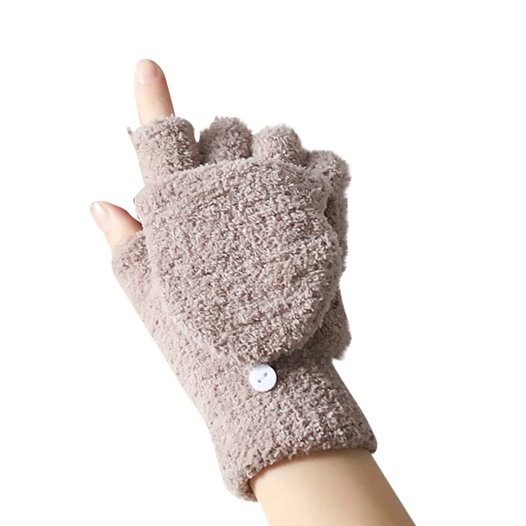 Guantes handschoenen пара простые Холодостойкие зимние перчатки с коралловым флисом перевернутые перчатки на пол пальца тактические перчатки luvas gants - Цвет: Khaki