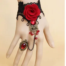 Женский браслет Мода Винтаж Кружева красные розы из металла ожерелье кружевной материал металлический Шарм-браслет