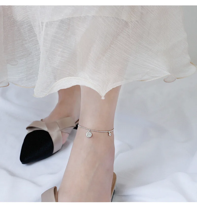 S'STEEL круглые брендовые 925 пробы Серебряные ножные браслеты для женщин Tobilleras De Plata De Ley украшения для ног Chaine De Cheville ювелирные изделия