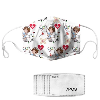 

Customized Mask with 7 Filters for Cute Nursing Mouth Mask for Women/Man/Kids Kawii Dustproof Masks Drop Shipping