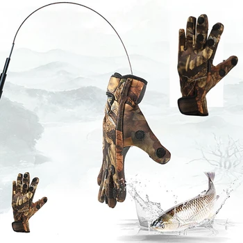 

New Winter Warm Touch Screen Gloves Men Windproof Outdoor Sport Windproof Thicken Anti-Slip Fishing Gloves For Men Women