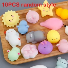 

10Pcs All Different Cute Mochi Squishy Cat Slow Rising Squeeze Healing Fun Kids Adult Toy Stress Reliever Decor Squishy Toy