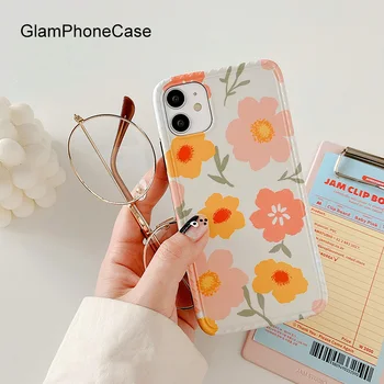 

GlamPhoneCase Flower illustration Phone Case For iPhone11Pro/Max X XS Max XR Soft Silicone Cover For iPhone11 7 8 6 6s Plus Case