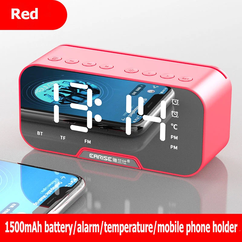 Portable Speaker Bluetooth Wireless USB Subwoofer Radio LED Alarm Clock Desktop Multifunctional Clock For Xiaomi Official Store 