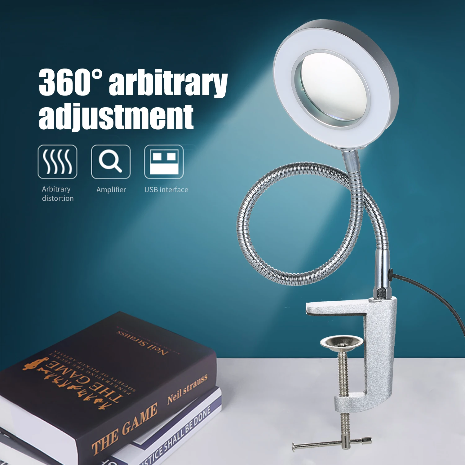 3x Usb Bench Table Clamp Magnifier Flexible Table Lamp 42pcs 5w