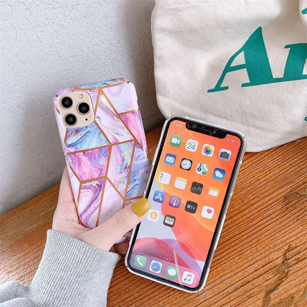 Чехлы для телефонов с мраморной текстурой золотого Дейзи ананаса IPhone 11 Pro Max X XR XS 6