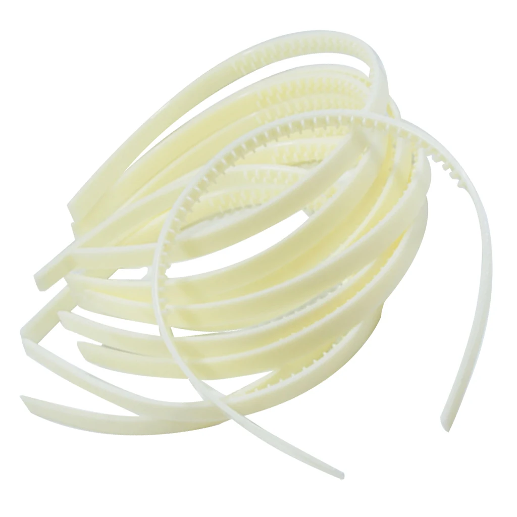 10pcs 10mm/0.4" Black/White Plastic Plain Flexible Alice Hair Bands Headband bride headband Hair Accessories