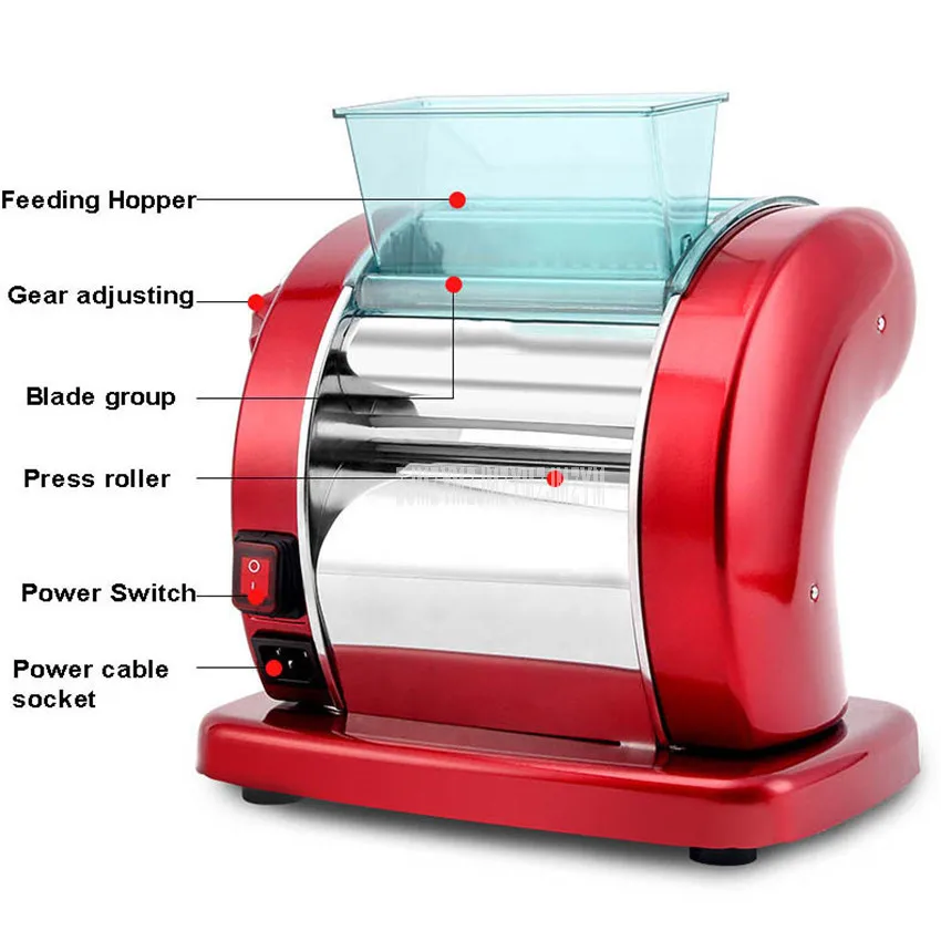 Stainless Steel Dough Press Machine 2.5mm Round 2/4.5mm Flat Noodle Making Machine Lasagne Spaghetti Tagliatelle Dumpling Maker