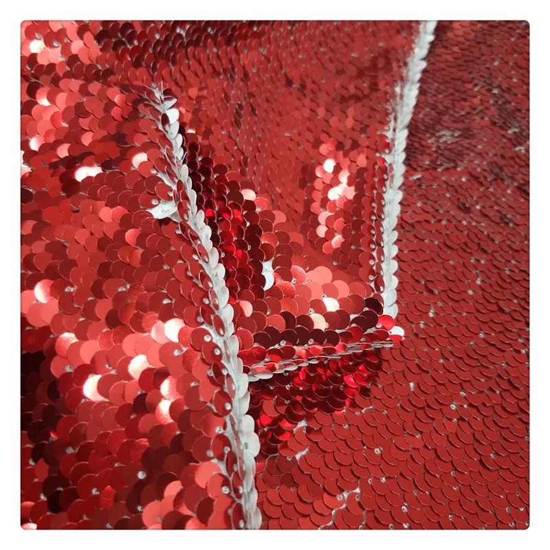 

Changing Color Sequin Fabric Base Bling Bling Hologram Red Base Scale DIY Clothes Accessories Wedding DIY