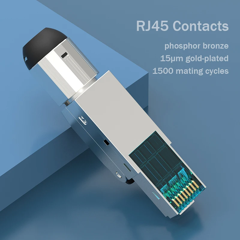 Blindado Conector Terminal Rápido Cabos de Instalação Sólidos Design Premium Rj45 Toolless Cat7 6a Cat6 22 23awg - Imagem 6