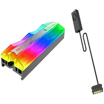 

Jonsbo M.2 ARGB Lighting M.2 SSD Heatsink Solid State Hard Disk Cooler Radiator & JONSBO ARGB Controller SATA Pin Power