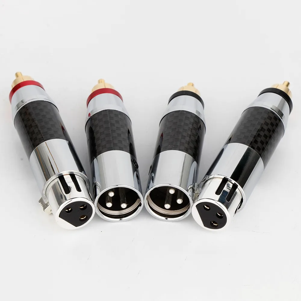 2 x Preffair versilberter XLR 3-poliger Buchse auf Cinch-Stecker Audio-Klinken-Adapter-Stecker, RCA-Phono-Stecker, Audio-Verbindung – Detail 5