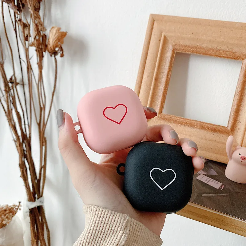 Модный розовый чехол для наушников с сердечками Samsung Galaxy Buds Live PC Жесткий Чехол