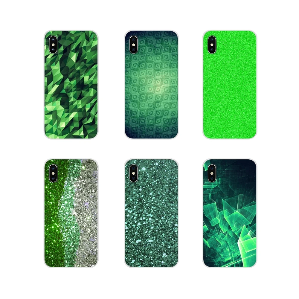 For Apple iPhone X XR XS 11Pro MAX 4S 5S 5C SE 6S 7 8 Plus ipod touch 5 6 Beautiful Emerald Green glitter Cell Phone Shell Cover | Мобильные